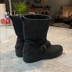UGG Black Boots with Side Buckle